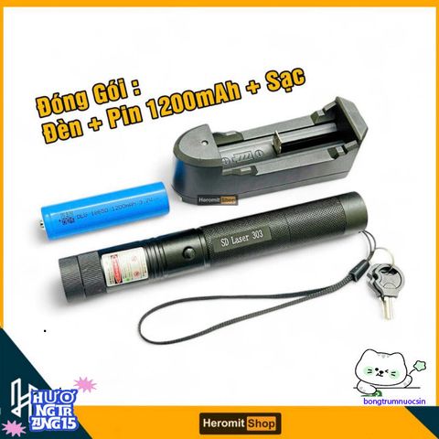 Đèn Laser 303 Tia Sáng Xanh - Thiết Bị Chiếu Sáng Đa Năng với Pin Dung Lượng Cao và Chế Độ Kính Vạn Hoa