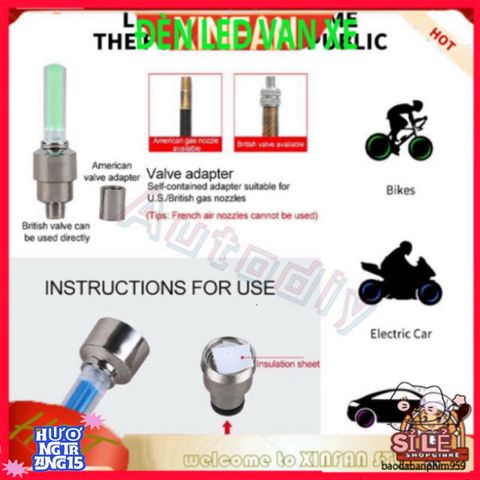 Van LED Gắn Đèn Xe Ô Tô - Đèn Trang Trí Bánh Xe Phát Sáng Độc Đáo với Pin - Tăng Đẹp Và An Toàn cho Ô Tô, Xe Máy, Xe Đạp