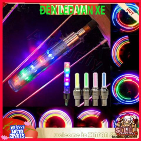 Van LED Gắn Đèn Xe Ô Tô - Đèn Trang Trí Bánh Xe Phát Sáng Độc Đáo với Pin - Tăng Đẹp Và An Toàn cho Ô Tô, Xe Máy, Xe Đạp