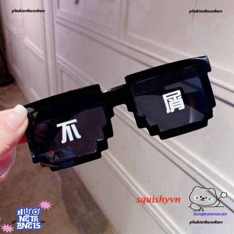 Kính Thug Life 6 Chấm Đa Sắc - Mắt Kính Phong Cách Minecraft Thời Trang Dành Cho Gamer