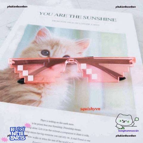 Kính Thug Life 6 Chấm Đa Sắc - Mắt Kính Phong Cách Minecraft Thời Trang Dành Cho Gamer