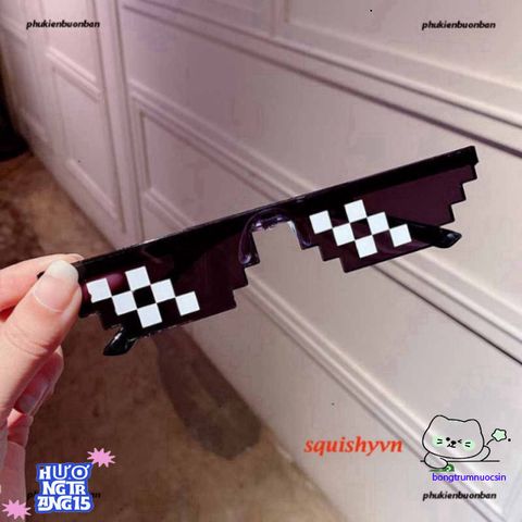 Kính Thug Life 6 Chấm Đa Sắc - Mắt Kính Phong Cách Minecraft Thời Trang Dành Cho Gamer