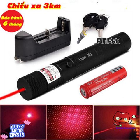 Đèn Laser 303 Siêu Mạnh - Chiếu Màu Xanh và Đỏ, Tia Sáng Lung Linh Với Đầu Chiếu Sao, Phụ Kiện Hoàn Chỉnh