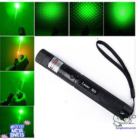 Đèn Laser 303 Siêu Mạnh - Chiếu Màu Xanh và Đỏ, Tia Sáng Lung Linh Với Đầu Chiếu Sao, Phụ Kiện Hoàn Chỉnh