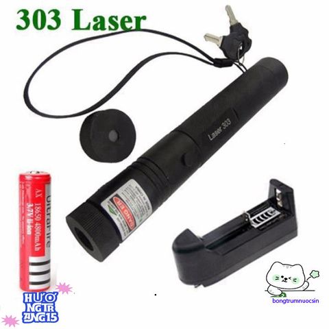 Đèn laser LED GrownTech 303 Siêu Sáng Xanh - Pin Sạc, Đầu Chiếu 4 Chế Độ, Thích Hợp Dùng Trong Xây Dựng và Giảng Dạy