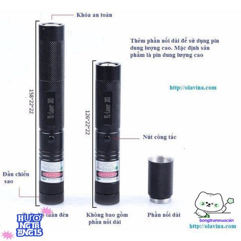 Đèn Pin Laser 303 Siêu Bền - Ánh Sáng Xanh/Đỏ Chiếu Xa 2Km, Tặng Kèm Pin & Bộ Sạc, Dụng Cụ Tiện Ích Độc Đáo cho Du Lịch và Thuyết Trình