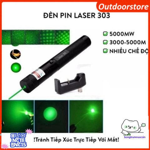 Đèn Laser 303 Màu Xanh Siêu Mạnh - Tia Sáng Độc Đáo Cho Giảng Dạy, Du Lịch và Trình Diễn Ánh Sáng Rực Rỡ