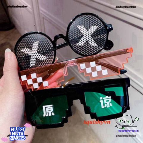 Kính Gương Thug Life 6 Chấm Độc Lạ - Mắt Kính Thời Trang Gamers Siêu Ngầu, Nhiều Màu, Phụ Kiện Xịn Cho Fan Minecraft