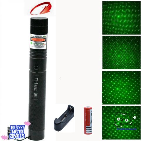 Đèn Pin Cầm Tay Laser Xanh 303 - Chiếu Sáng Tia Điểm Chính Xác, Phạm Vi 3000 Mét, Thiết Kế Đẹp, Pin 18650/16340