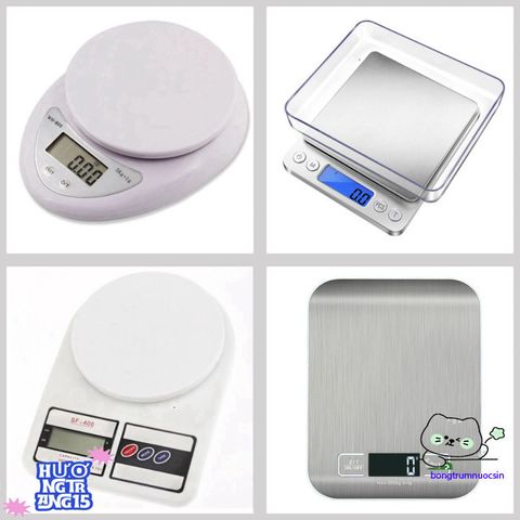 Cân Điện Tử Chính Xác 3KG & 5KG - Cân Bếp Tiện Lợi Tặng Kèm Pin - Đếm Sản Phẩm, Chế Độ Trở Bì, Thép Không Gỉ