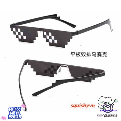 Kính Mắt Thuglife 6 Chấm MINECRAFT - Phong Cách Thời Trang 8Bit Siêu Ngầu, Đa Màu Sắc Cho Nam Nữ, Giá Rẻ Hấp Dẫn