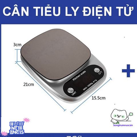 Cân Điện Tử Chính Xác 3KG & 5KG - Cân Bếp Tiện Lợi Tặng Kèm Pin - Đếm Sản Phẩm, Chế Độ Trở Bì, Thép Không Gỉ