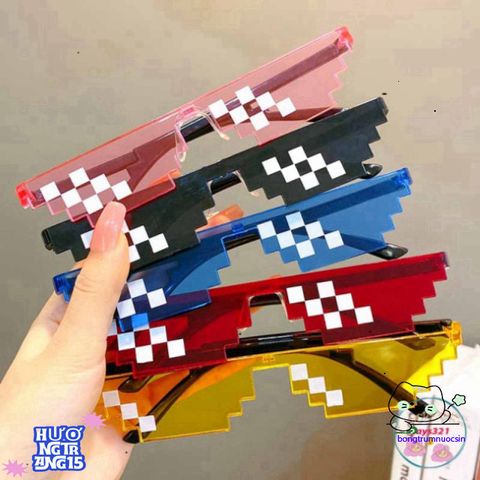 Kính Mắt Thời Trang Thug Life 6 Chấm MINECRAFT - Kiểu Dáng 8BIT Độc Đáo Cho Nam Nữ, Chống Bụi, Hot Trend 2021
