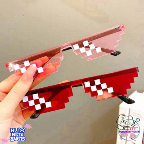 Kính Mắt Thời Trang Thug Life 6 Chấm MINECRAFT - Kiểu Dáng 8BIT Độc Đáo Cho Nam Nữ, Chống Bụi, Hot Trend 2021