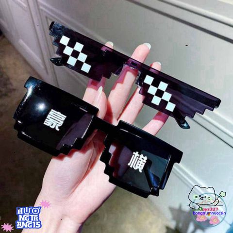 Kính Mắt Thời Trang Thug Life 6 Chấm MINECRAFT - Kiểu Dáng 8BIT Độc Đáo Cho Nam Nữ, Chống Bụi, Hot Trend 2021