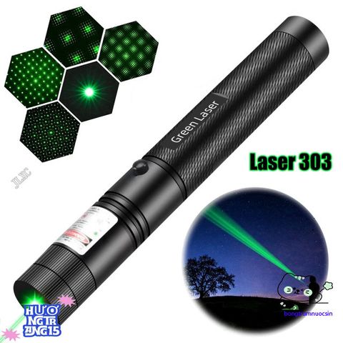 Bút Laser 303 Đèn Laze Xanh Lá - Đèn Học Tập và Giải Trí với Sạc USB-C Nhanh, Chiếu Tia Xa 1.5-2km