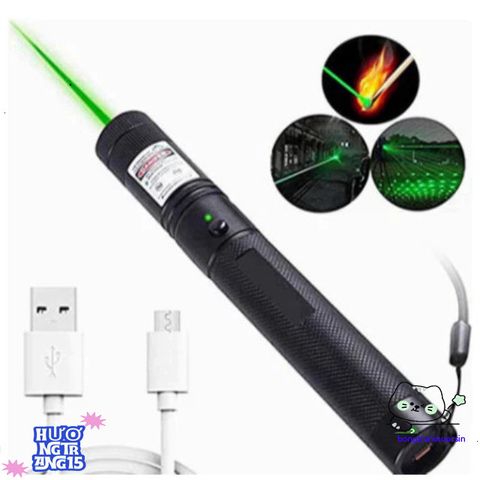 Bút Laze Xanh 303 Siêu Sáng - Laser Công Suất Lớn Chiếu Xa 3km, Tặng Pin và Sạc USB, Món Quà Lý Tưởng cho Người Yêu Khoa Học