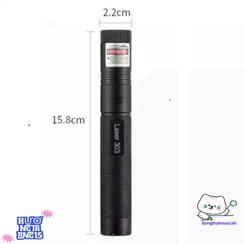 Bút Laze Xanh 303 Siêu Sáng - Laser Công Suất Lớn Chiếu Xa 3km, Tặng Pin và Sạc USB, Món Quà Lý Tưởng cho Người Yêu Khoa Học