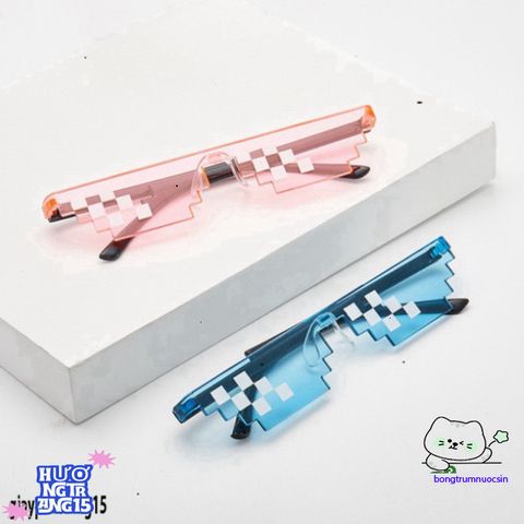 Kính Thug Life 8Bit Đen - Kính Mắt Thời Trang Chất Lừ Dành Cho Tiktokker, Giúp Bạn Tỏa Sáng Trong Video và Ảnh Chụp