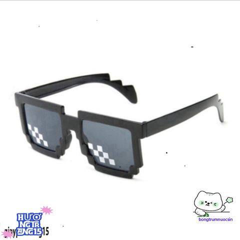 Kính Thug Life 8Bit Đen - Kính Mắt Thời Trang Chất Lừ Dành Cho Tiktokker, Giúp Bạn Tỏa Sáng Trong Video và Ảnh Chụp