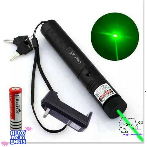 Đèn pin Laser 303 siêu sáng 5000mW - Tia xanh lục chiếu xa, dụng cụ công nghệ đa năng cho du lịch và trình chiếu