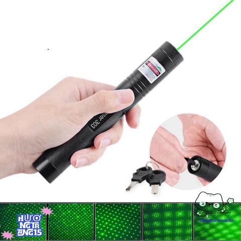 Đèn pin Laser 303 siêu sáng 5000mW - Tia xanh lục chiếu xa, dụng cụ công nghệ đa năng cho du lịch và trình chiếu