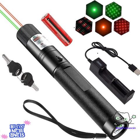 Đèn Laser 303 Cao Cấp 500mW - Tia Chiếu Đỏ & Xanh SUNO, Đèn Pin Chiếu Tia Siêu Sáng, Thích Hợp Cho Cảnh Sát, Quân Đội, Du Lịch