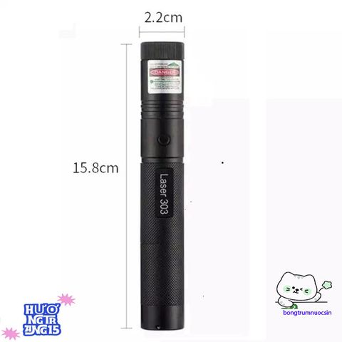 Đèn Pin Laser 303 Siêu Sáng 5000mW, Chiếu Xa 1500m - Đèn Laze Xanh/Đỏ Bao gồm Pin Sạc và Khóa CH Forbic