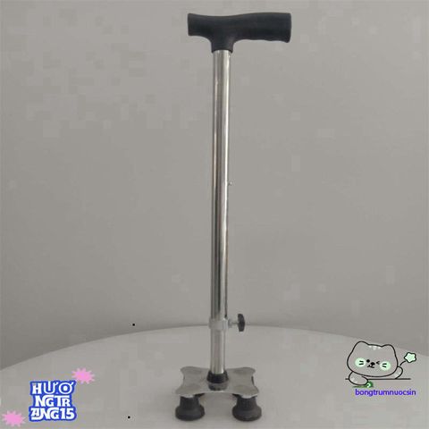 Gậy Batoong INOX 4 Chân Điều Chỉnh - Hỗ Trợ Di Chuyển An Toàn Cho Người Già, Người Ốm, Khuyết Tật
