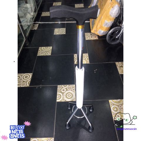 Gậy chống bốn chân Lucass chính hãng - Thiết bị hỗ trợ đi lại chắc chắn, linh hoạt với tay cầm thoải mái, 6 nấc điều chỉnh chiều cao