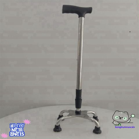 Gậy Chống Đi Bộ INOX 4 Chân - Điều Chỉnh Chiều Cao Cho Người Già, Người Khuyết Tật, Tập Đi An Toàn, Chất Liệu Cao Cấp