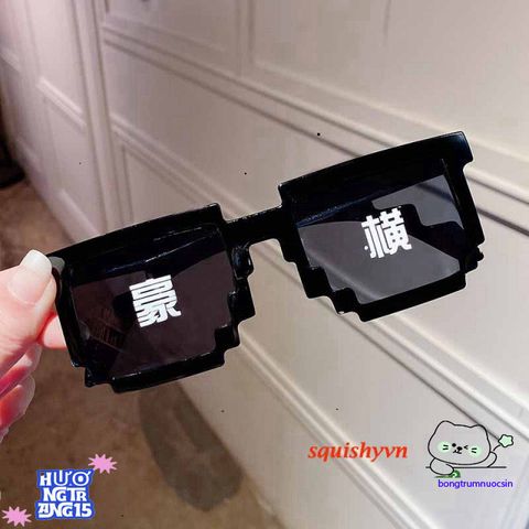 Kính Mắt Thug Life 6 Chấm MINECRAFT Đen & Hồng - Kính Thời Trang Sành Điệu Nam Nữ, Miễn Phí Vận Chuyển