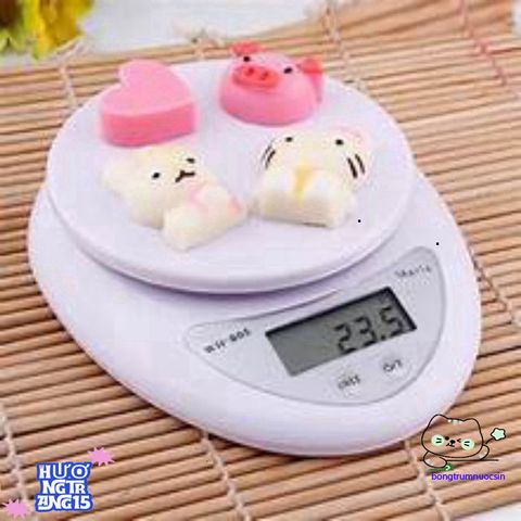 Cân Điện Tử Nhà Bếp Nhỏ Gọn 5kg - Cân Đo Chính Xác Với Màn Hình LCD Đơn Giản Sử Dụng, Tiết Kiệm Không Gian Cho Mọi Mục Đích