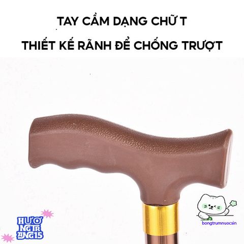 Gậy Chống 4 Chân Nhôm Điều Chỉnh 67-90cm - Hỗ Trợ Đi Lại Cho Người Cao Tuổi, An Toàn và Đáng Tin Cậy