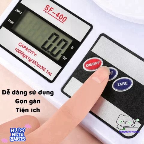 Cân Điện Tử SF-400 10kg - Cân Tiểu Ly Chính Xác 1g, Màn Hình LCD, Dùng Trong Nhà Bếp, Hỗ Trợ Kiểm Soát Dinh Dưỡng