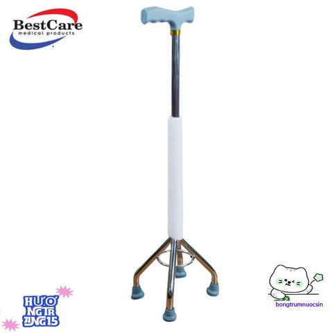 Gậy Đi Bộ 4 Chân BestCare - Gậy Tập Đi Hợp Kim Nhôm Cao Cấp Dành Cho Người Già An Toàn, Điều Chỉnh Chiều Cao, Bền Bỉ