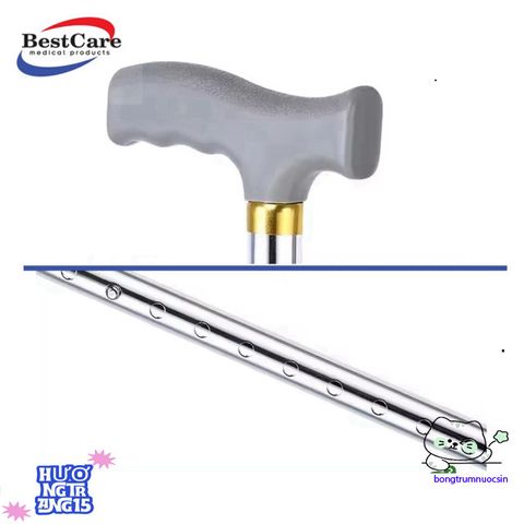 Gậy Đi Bộ 4 Chân BestCare - Gậy Tập Đi Hợp Kim Nhôm Cao Cấp Dành Cho Người Già An Toàn, Điều Chỉnh Chiều Cao, Bền Bỉ