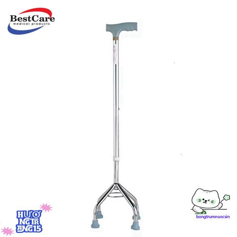 Gậy Đi Bộ 4 Chân BestCare - Gậy Tập Đi Hợp Kim Nhôm Cao Cấp Dành Cho Người Già An Toàn, Điều Chỉnh Chiều Cao, Bền Bỉ