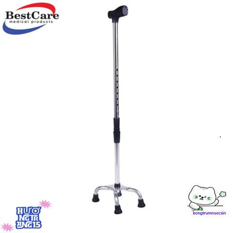 Gậy Đi Bộ 4 Chân Inox BestCare - Giải Pháp An Toàn Bền Bỉ Dành Cho Người Già và Người Khuyết Tật