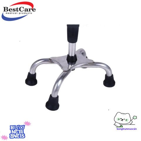 Gậy Đi Bộ 4 Chân Inox BestCare - Giải Pháp An Toàn Bền Bỉ Dành Cho Người Già và Người Khuyết Tật