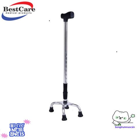 Gậy Đi Bộ 4 Chân Inox BestCare - Giải Pháp An Toàn Bền Bỉ Dành Cho Người Già và Người Khuyết Tật