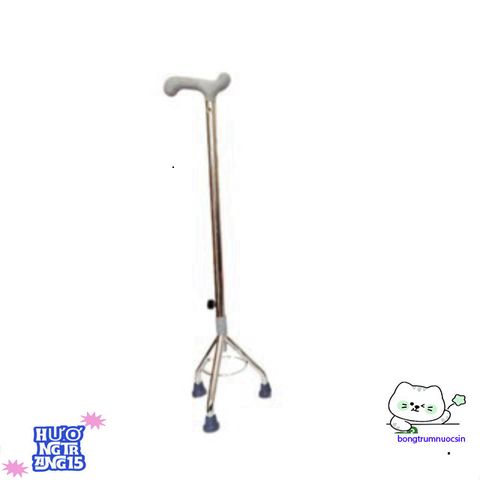 Gậy hỗ trợ người già 3-4 chân Inox cao cấp điều chỉnh chiều cao dễ dàng - Giải pháp an toàn cho người lớn tuổi đi lại vững vàng hơn