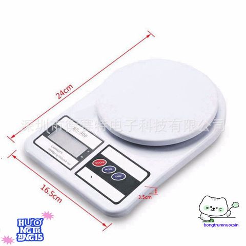 Cân Mini Điện Tử FS-400 10kg/1gr - Màn Hình LCD Sáng, Bảo Hành 1 Năm, Pin AAA Tặng Kèm, Cân Sức Khỏe Để Bếp