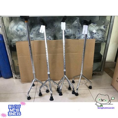 Gậy Tập Đi 4 Chân Lucass - Hỗ Trợ Đi Lại An Toàn Cho Người Già Và Người Khuyết Tật, Chất Liệu Inox Bền Bỉ, Điều Chỉnh Chiều Cao