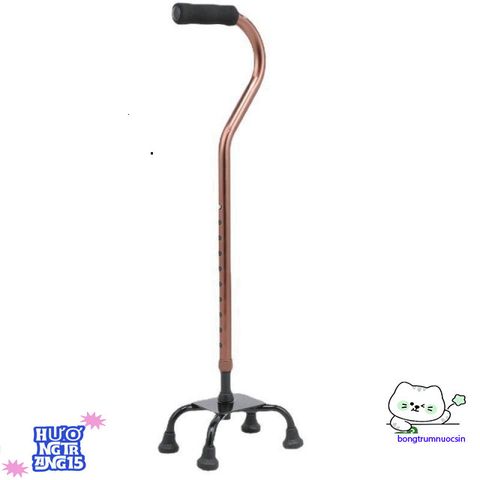 Gậy Đi Bộ Lucass B-934 - Gậy Chống Trơn Trượt 4 Chân Điều Chỉnh Chiều Cao Hỗ Trợ Đi Lại Cho Người Già & Khuyết Tật