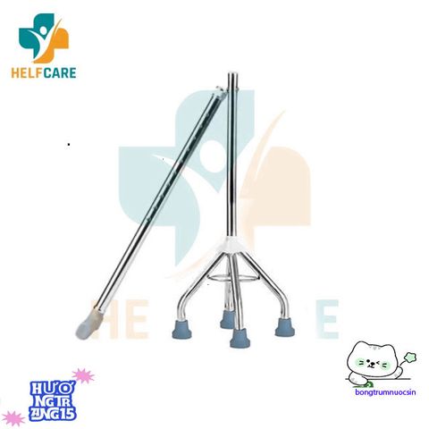 Gậy Hỗ Trợ Đi Lại 4 Chân Inox Cao Cấp - Điều Chỉnh Chiều Cao, Thiết Kế Chắc Chắn Dành Cho Người Già và Phục Hồi Chức Năng