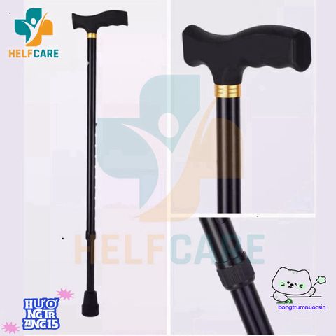 Gậy Chống Một Chân HelpCare Chất Liệu Hợp Kim Nhôm - Điều Chỉnh Chiều Cao 76-98cm, Hỗ Trợ Người Già Đi Lại An Toàn Và Tiện Lợi