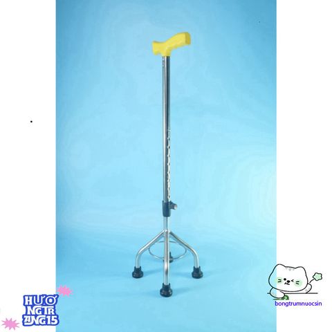 Gậy Chống 4 Chân Bayoka Inox Đế Mềm - Giải Pháp An Toàn Cho Người Cao Tuổi, Kích Cỡ Tiêu Chuẩn, Thiết Kế Tiện Lợi