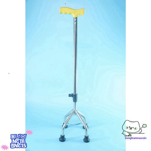 Gậy Chống 4 Chân Bayoka Inox Đế Mềm - Giải Pháp An Toàn Cho Người Cao Tuổi, Kích Cỡ Tiêu Chuẩn, Thiết Kế Tiện Lợi