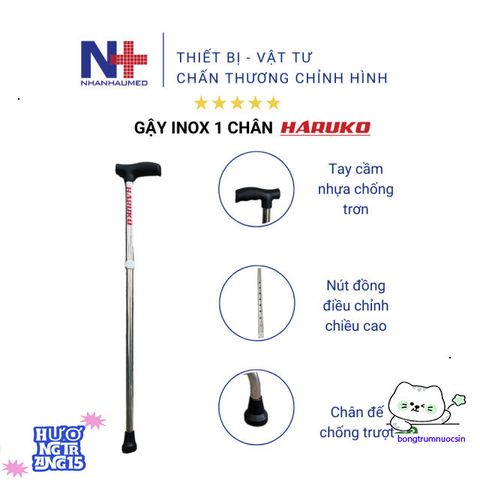 Gậy Chống Đi Bộ Inox 1 Chân Cho Người Già - Hỗ Trợ Cân Bằng An Toàn, Tăng Cường Di Chuyển, Chất Liệu Chống Trượt